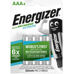 Energizer - AAA/3A Environmentally Friendly Rechargeable Battery 800mAh (4pcs) [Original Licensed]