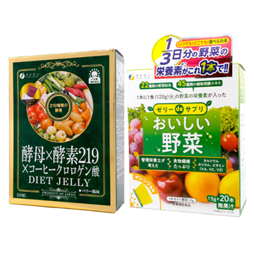 图片 Fine Japan 酵母x酵素219纤体排毒(啫喱唧唧装) 及 野菜净肠啫喱棒(香橙味)