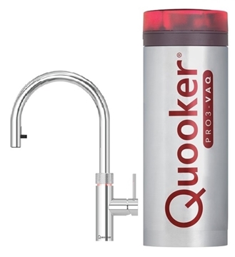 Picture of Quooker Flex Stainless Steel Integrated Faucet + Pro 3 External Boiling Water Tank (Basic Installation &amp; Free Shipping Included) [Original Licensed]