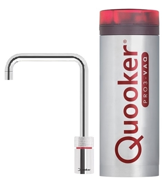 Picture of Quooker Nordic Square Stainless Steel Single Faucet + Pro 3 External Boiling Water Tank (Basic Installation &amp; Free Shipping Included) [Original Licensed]