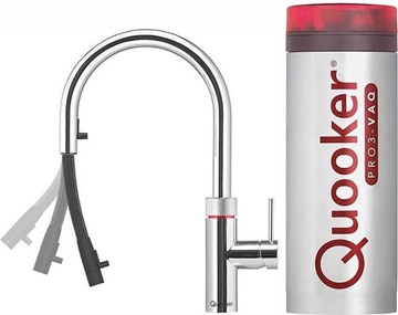 Picture of Quooker Flex Stainless Steel Integrated Faucet + Pro 3 External Boiling Water Tank (Basic Installation &amp; Free Shipping Included) [Original Licensed]