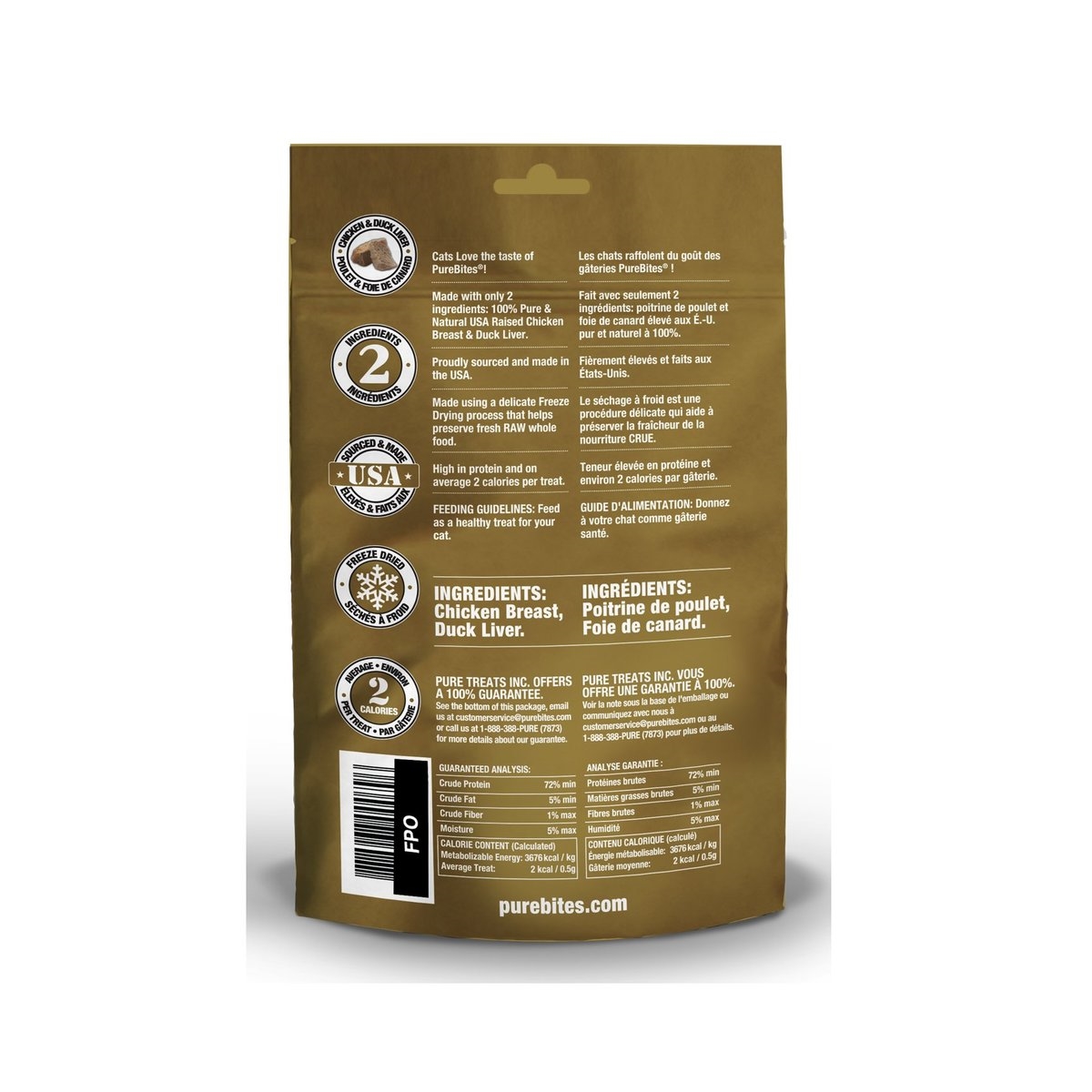 PureBites Chicken Breast & Duck Liver Freeze Dried Cat Treats 1.12oz