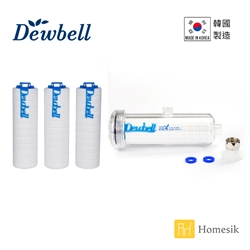 Dewbell F15 除氯沐浴过滤器套装(过滤器1个,滤芯4件) [原厂行货]