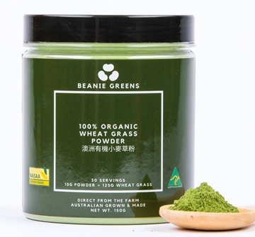 Picture of Beanie 100% Australian Organic Wheat Grass Powder (30 days)