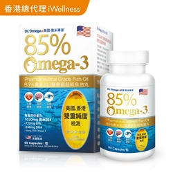 Dr.Omega 85% O.mega-3 Pharmaceutical Grade Fish Oil 90 Capsules