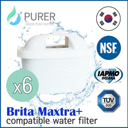 PURER - 6pcs 兼容Brita Maxtra+ 全效濾水壺濾芯 濾水器濾芯 - 2盒裝  [原廠行貨]