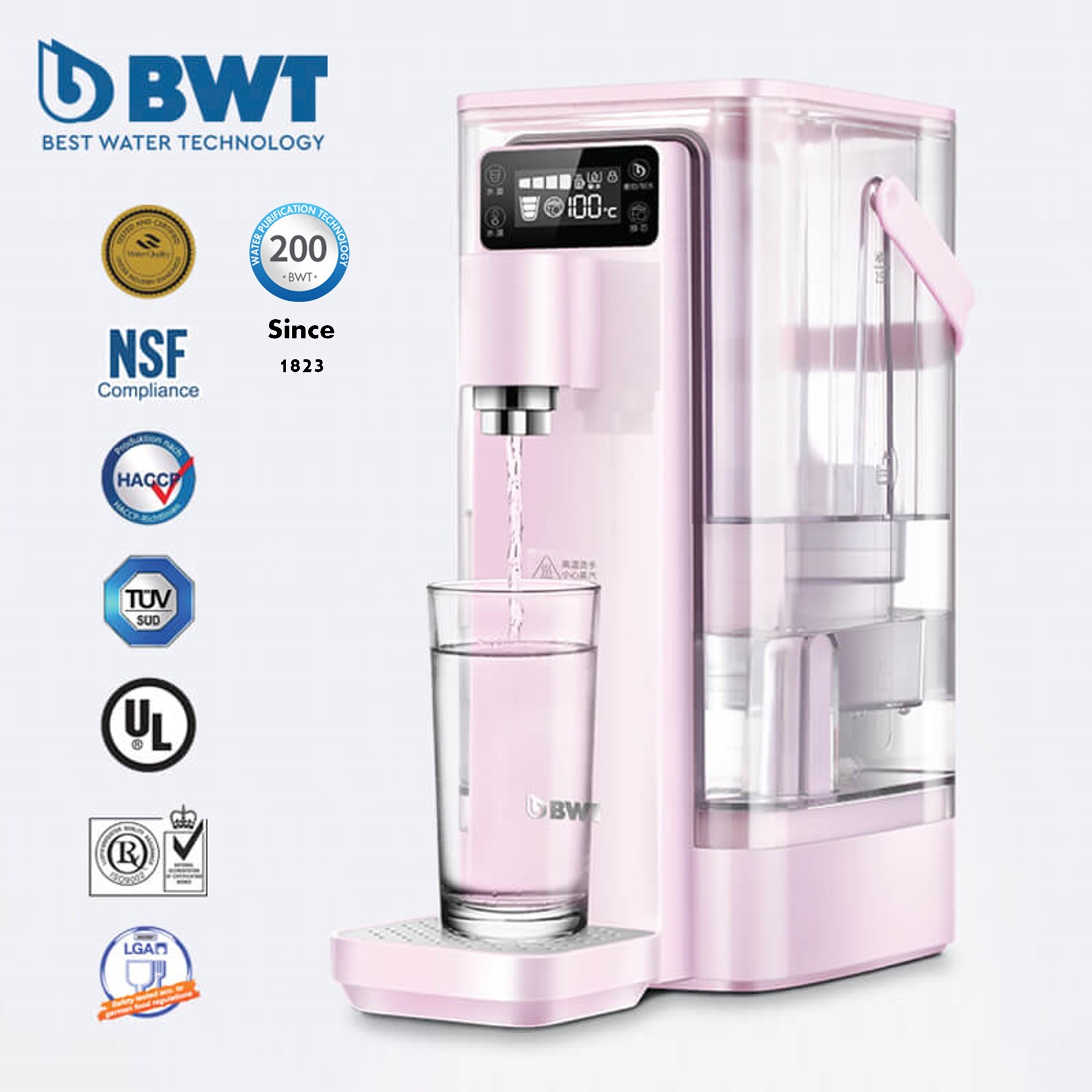 BWT WD100ACP即熱式濾水機2.5L櫻花粉紅色(附共4個鎂離子濾芯)[原廠行貨]