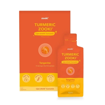 Picture of Turmeric Zooki (750mg Curcumin) (Tangerine) 14 sachets x 15ml