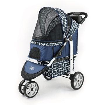 Picture of My Baby Pet Life EASY GO! One Hand Fold Pet Stroller (Blue/Black)