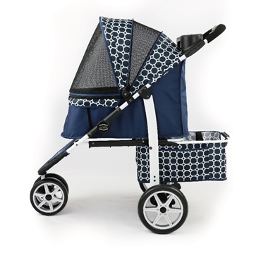 Picture of My Baby Pet Life EASY GO! One Hand Fold Pet Stroller (Blue/Black)