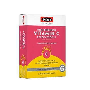 Picture of Swisse Vitamin C 1000mg Effervescent (Strawberry Flavor) 60 Tablets [Parallel Import]