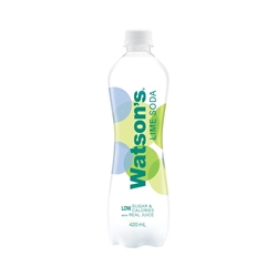 Watson's Lime Flavoured Soda Water (Bottle) 420 ml 24 Bottles