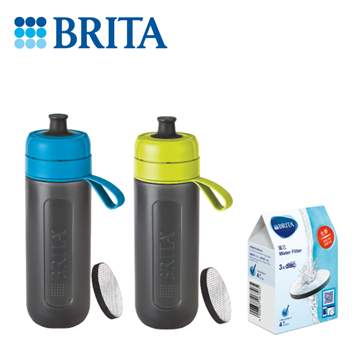 图片 BRITA 0.6L 户外滤水瓶(内附1滤片) + 3件装滤芯片[原厂行货]