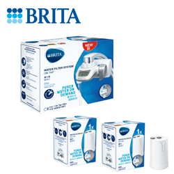 BRITA On Tap Bacteria Faucet Water Filter (1 filter element included) + Bacterial Faucet Water Filter Cartridge (2 pieces) [Original Licensed]