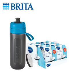 ACTIVE Outdoor Water Filter Bottle 0.6L (1 Filter Included)+ 24 Filters-Blue[Original Licensed]