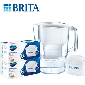 Picture of BRITA ALUNA 2.4L Water Filter Bottle (with 1 Filter Cartridge) + 12 Filter Cartridge Set - White[Original Licensed]