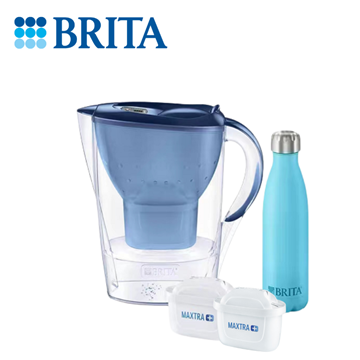 Picture of Brita Marella Cool 2.4L Blue jug with 2 water filters & limited edition bottle