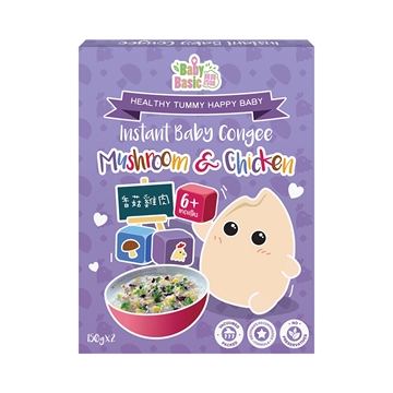 Picture of Baby Basic Organic instant Me-Me Congee (Mushroom & Chicken) 150gx2