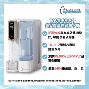 图片 WWS 88 RO免安装温热过滤水机 [原厂行货] + 额外一组滤芯