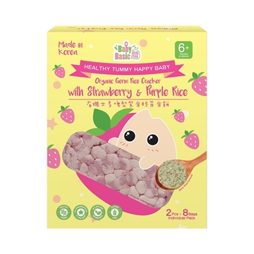 Picture of Baby Basic Organic Germ Rice Cracker - Strawberry & Purple Rice 7.5gx8