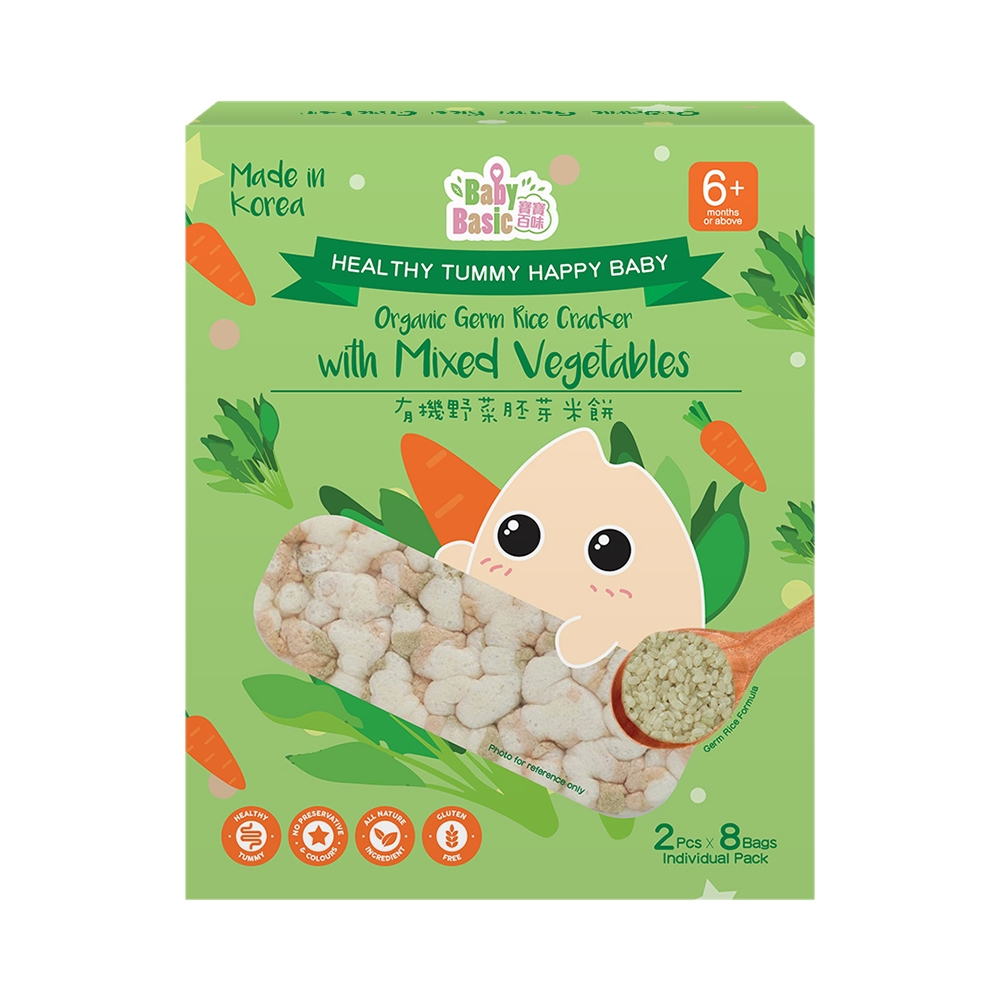 Baby Basic Organic Germ Rice Cracker - Mixed Vegetables 7.5gx8 | Baby ...