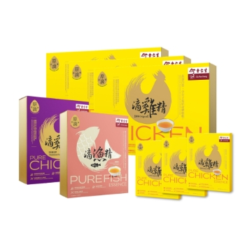 圖片 余仁生 原味滴雞精 (10包裝) 3盒 及 滴漁精(鱸魚) (6包裝) 1盒 及 花膠滴雞精 (6包裝) 1盒 送原味滴雞精 (1包裝) 3盒