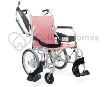 圖片 日本Kawamura KFP 輕量型標準輪椅 16吋座寬 細轆 (水藍色/粉紅色)