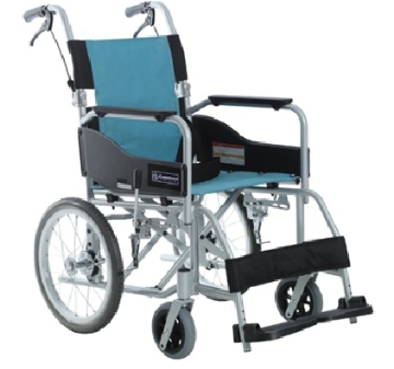 图片 日本Kawamura SY系列阔座基础型轮椅 (薄座垫) 18吋座宽大辘 (方格紫)